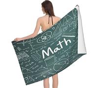 LSRCPD Math Geometric Formula Dot Beach Towel Highly Absorbent Microfiber Beach Blanket Soft Bath Towels 80X130 CM
