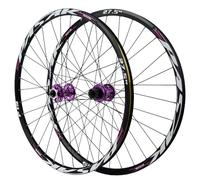 LSRRYD 24'' 26'' 27.5'' 29'' Mountain Bike Wheelset MTB Front Back Wheels Quick Release Disc Brake Aluminium Alloy Rims With Bearing Hubs Cassette 8-12 Speed (Color : Black-Purple, Size : 26inch)