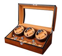 LSRRYD Automatic Watch Winder Box for 4 Watches with 6 Display Box Storage Case Leather Pillows Quiet Motor 4 Rotation Modes Handmade (Color : B)