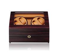 LSRRYD Automatic Watch Winder Box for 4 Watches with Display Box Storage Case Leather Pillows Quiet Motor 5 Rotation Modes 100% Handmade (Color : C, Size : 34X26X22CM)