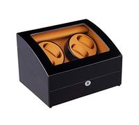 LSRRYD Automatic Watch Winder Box for 4 Watches with Display Box Storage Case Leather Pillows Quiet Motor 5 Rotation Modes 100% Handmade (Color : D, Size : 34X26X22CM)