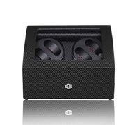 LSRRYD Automatic Watch Winder Box for 4 Watches with Display Box Storage Case Leather Pillows Quiet Motor 5 Rotation Modes 100% Handmade (Color : B, Size : 34X26X22CM)