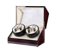 LSRRYD Automatic Watch Winder Rotating Watches Display Box with 4 Leather Storage (Quiet Motor+ Wood Shell + Leather Pillow + Piano Paint+4 TPD Modes) (Color : Brown, Size : 340x180x205mm)
