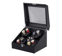 LSRRYD Wooden Automatic Watch Winder Box for 8 Watches Leather Pillows Quiet Motor 5 Rotation Modes 100% Handmade