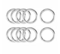 LSRVNM 10PCS Round Carabiner, 38mm Snap Hook Spring, Metal Jewelry Making Findings Connector Rings for Handbag, Bags, Keychain, Crafts (Silver)