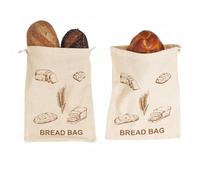LSRVNM 3 PCS Bread Bags, 12 x 16 INCH Reusable Natural Linen Bread Storage Bags for Homemade Bread, Eco Friendly Bread Storage Loaf Bags Keep Bread Fresh