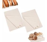 LSRVNM Bakers Cloth Professional Proofing Cloth, 2 Pcs Bread Fermented Cloth, Natural Cotton Bakers Couche Linen Cloth for Baguette Bread Loaf Dough, 36 x 45 cm