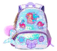 LSSAGOON Toddler Mermaid Sequin Backpack for Girls, Cute Kids School Book Bag for Nursery Elementary, Back to School Easter Birthday Christmas Gifts for Girls