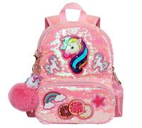 LSSAGOON Toddler Unicorn Sequin Backpack for Girls, Cute Kids School Book Bag for Nursery Elementary, Gift for Birthday Xmas