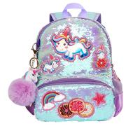LSSAGOON Toddler Unicorn Sequin Backpack for Girls, Cute Kids School Book Bag for Nursery Elementary, Gift for Birthday Xmas