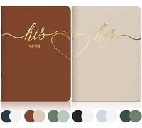 LSSH GmbH Vow Books With Perfectly sized His and Hers Vow Books with an inside page to write your heartfelt message - A beautiful decoration for your wedding day! (Terracotta & beige)