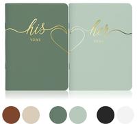 LSSH GmbH Wedding Vow Books, Original Vow Books for Him & Her, Perfect Wedding Accessory for Your Wedding Anniversary, 28 Pages, 5.5 x 4 Inches (Mint & Sage)