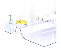 LSSHQ Tablecloth Mat, 1.5mm/2mm Desk Floor Mat Crack-resistant Heat Resistant Waterproof Transparen Tablecloth(1.5mm,80cmX130cm)