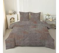 LSSLK Abstract Art Double Duvet, Vintage Geometric Reversible Coverless Duvet Double, Soft Warm All Seasons Comforter, Machine Washable Microfiber Quilt with 2 Pillowcases, 200x200 cm #A782