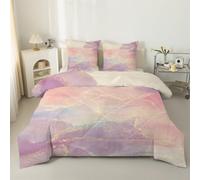 LSSLK Abstract Ditsy Floral Single Duvet - Reversible Coverless Duvet 7.5 Tog - Modern Art Single Quilt for All Season - Lightweight Washable Comforter with 2 Pillowcases - Machine Washable #A665