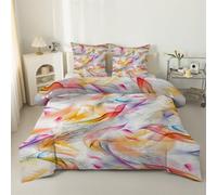 LSSLK Abstract Pattern Double Duvet, Modern Art Reversible Coverless Duvet Double, Soft Warm All Seasons Comforter, Machine Washable Microfiber Quilt with 2 Pillowcases, 200x200 cm #A667