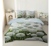 LSSLK Butterfly King Size Duvet, Botanical Reversible Coverless Duvet King Size, Soft All Seasons Comforter, Machine Washable Microfiber Quilt with 2 Pillowcases, 220x230 cm #A12