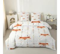 LSSLK Cute Fox Super King Duvet, Group Arrows Reversible Coverless Duvet SuperKing Size, Soft All Seasons Comforter, Machine Washable Microfiber Quilt with 2 Pillowcases, 220x260 cm #A347