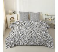 LSSLK Daisy Single Duvet, Wildflowers Reversible Coverless Duvet Single, Soft Warm All Seasons Comforter, Machine Washable Microfiber Quilt with 2 Pillowcases, 135x200 cm #A39