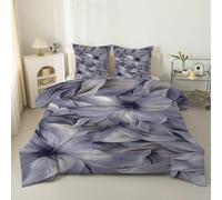 LSSLK Floral King Size Duvet, Abstract Art Reversible Coverless Duvet King Size, Soft All Seasons Comforter, Machine Washable Microfiber Quilt with 2 Pillowcases, 220x230 cm #A27