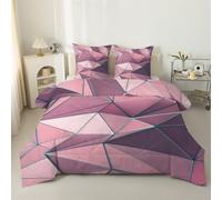 LSSLK Geometric Pattern King Size Duvet, Abstract Art Reversible Coverless Duvet King Size, Soft All Seasons Comforter, Machine Washable Microfiber Quilt with 2 Pillowcases, 220x230 cm #A672