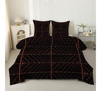 LSSLK Geometric Pattern Single Duvet - Reversible Coverless Duvet 7.5 Tog - Abstract Art Single Quilt for All Season - Lightweight Washable Comforter with 2 Pillowcases - Machine Washable #A706