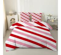 LSSLK Gradient Stripes Super King Duvet, Modern Minimalist Reversible Coverless Duvet SuperKing Size, Soft All Seasons Comforter, Machine Washable Microfiber Quilt with 2 Pillowcases, 220x260 cm #A34