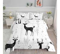 LSSLK Xmas King Size Duvet Reversible Coverless Duvet King Size, Soft All Seasons Comforter Machine Washable Microfiber Quilt with 2 Pillowcases, 220x230 cm, Gray Stars
