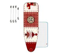 LSSUP Ironing Board Cover, Extra Large 155X60cm (Fits 145-155cm x 50-60cm Boards), Extra Thick Cotton, Red