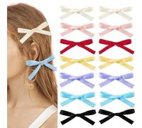 LSTKLY Mini Hair Bows Clips for Women Girls Ribbon Bowknots Hairpin Clips Solid Color Satin Bow Barrettes Ponytail Barrettes Bow Cute Non-slip Hair-Accessories for Adult Teens Women School
