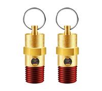 LSTOPGO 2 Pcs 1/4" Male NPT Air Compressor Pressure Relief Valve Brass (125PSI)