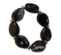 LSTTBO Fashionable Irregular Oval Shaped Acrylic Stretch Trendy Wrist Jewelry Versatile Daily Wear Stretch