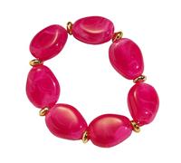 LSTTBO Fashionable Irregular Oval Shaped Acrylic Stretch Trendy Wrist Jewelry Versatile Daily Wear Stretch