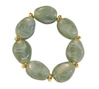 LSTTBO Fashionable Irregular Oval Shaped Acrylic Stretch Trendy Wrist Jewelry Versatile Daily Wear Stretch