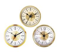 LSTTBO Miniature Clock Head Insert Replacement Gold/Silver Frame Roman/Arabic Numerals Round for Elegant Timekeeping Roman Numerals