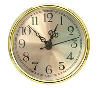 LSTTBO Miniature Clock Head Insert Replacement Gold/Silver Frame Roman/Arabic Numerals Round for Elegant Timekeeping Roman Numerals