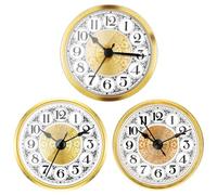 LSTTBO Miniature Clock Head Insert Replacement Gold/Silver Frame Roman/Arabic Numerals Round for Elegant Timekeeping Roman Numerals