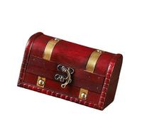 LSTTBO Vintage Wooden Desktop Storage Box with Lockable Lid for Jewelry Documents Cosmetics Dustproof Organiser Dustproof Wooden Document Organiser