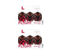 LSTYLE Dart Flights: L1 EZ Standard - for Soft Tip and Steel Tip Darts - 2 Pack - Genesis Red
