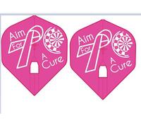 LSTYLE Dart Flights L1 PRO Standard Aim for a Cure Hot Pink | 2 Sets of 3 | for Soft & Steel Tip Darts