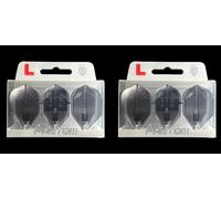 Lstyle Dart Flights - L3 EZ Fantom Shape - Clear Black | 2 Sets of 3 | for Soft & Steel Tip Darts