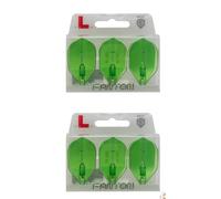LSTYLE Dart Flights - L3 EZ Fantom Shape - Green | 2 Sets of 3 | for Soft & Steel Tip Darts