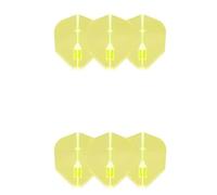 LSTYLE Dart Flights - L3 EZ Fantom Shape - Neon Yellow | 2 Sets of 3 | for Soft & Steel Tip Darts