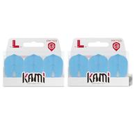 LSTYLE Dart Flights - L3 PRO KAMI Shape - Light Blue | 2-Pack (6 Flights) | for Soft & Steel Tip Darts