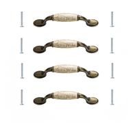 LSUAOSSUE Alloy Cabinet Pulls & Handles, Cabinet Drawer Knobs 4 pcs Marble Ceramic Zinc Alloy Single Hole Multiple Sizes(142 * 38mm)