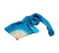 LSUAOSSUE Long dance fan, Belly Dance Fans Imitation Silk Multicolor Handmade(Blue)