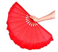 LSUAOSSUE Long dance fan, Imitation Silk Belly Dance Fans Pack Of 2