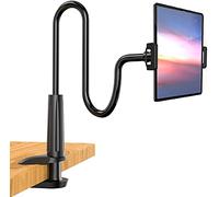 LSUO BAOFU Gooseneck Phone Holder | Universal Tablet Stand for iPhone, iPad, Samsung, Huawei | Bed, Desk, Table, Reading, Filming (Black)