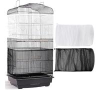 LSUWDE 2 Pieces Bird Cage Cover, Adjustable Bird Cage Cover, Universal Mesh Cover, Adjustable Parrot Nylon Airy Soft Mesh Net, for Parakeet Macaw Round Square Cages, 30 * 220 cm