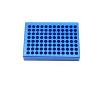 LSVERDE 1 Pcs Aluminum Cooler Cooling Block PCR Test Tube Racks, 96 Wells for 0.2ml PCR Microcentrifuge Tube (Blue)